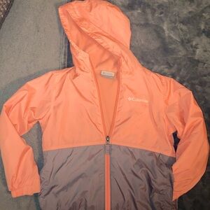 Columbia kids youth windbreaker jacket zip up w/ hood. SZ- XS 6/7
